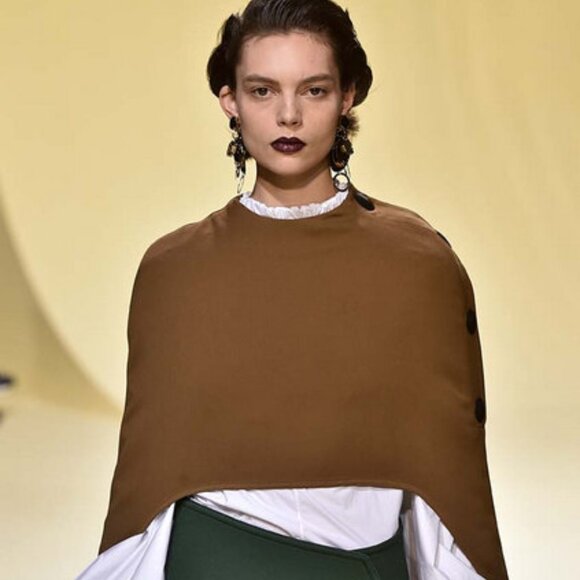 Marni Muted Dark Blue Double Wool Short Cape Poncho size IT 42 US 6 - Picture 10 of 12